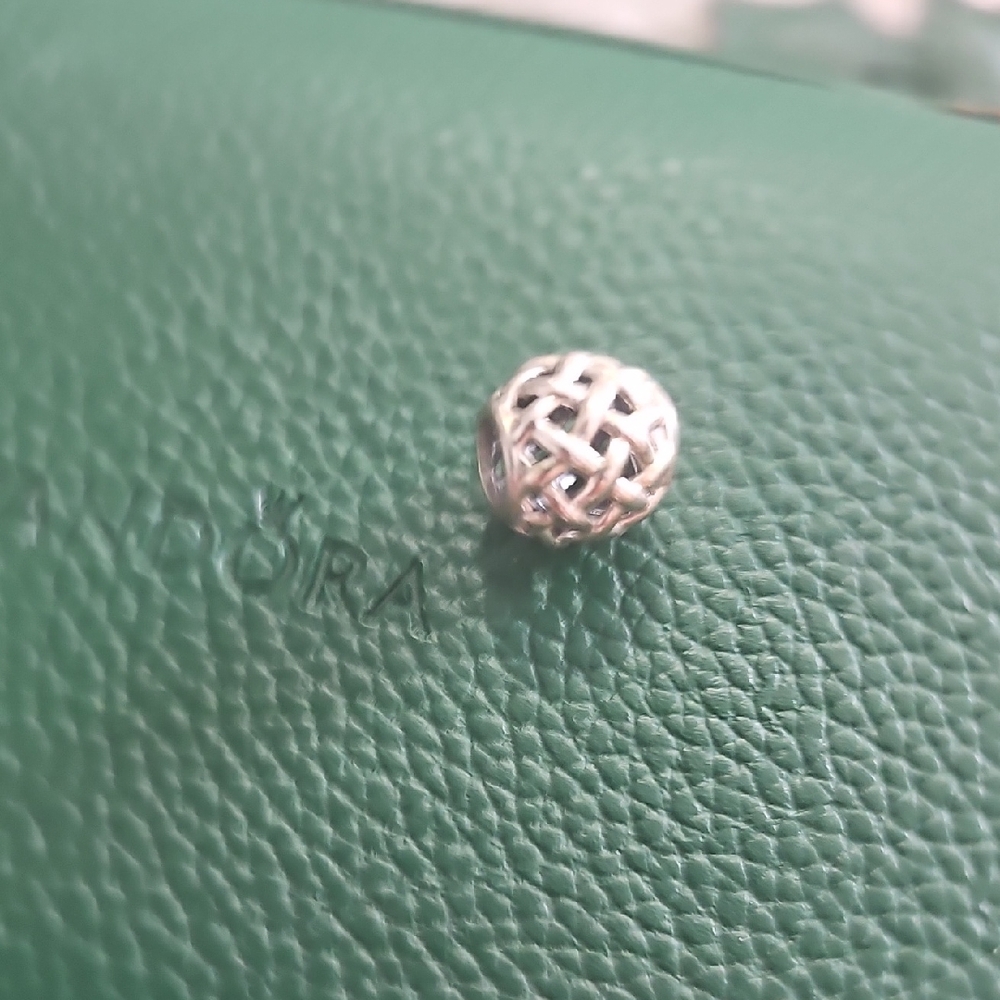 Pandora Silver BasketWeave Pattern  Charm